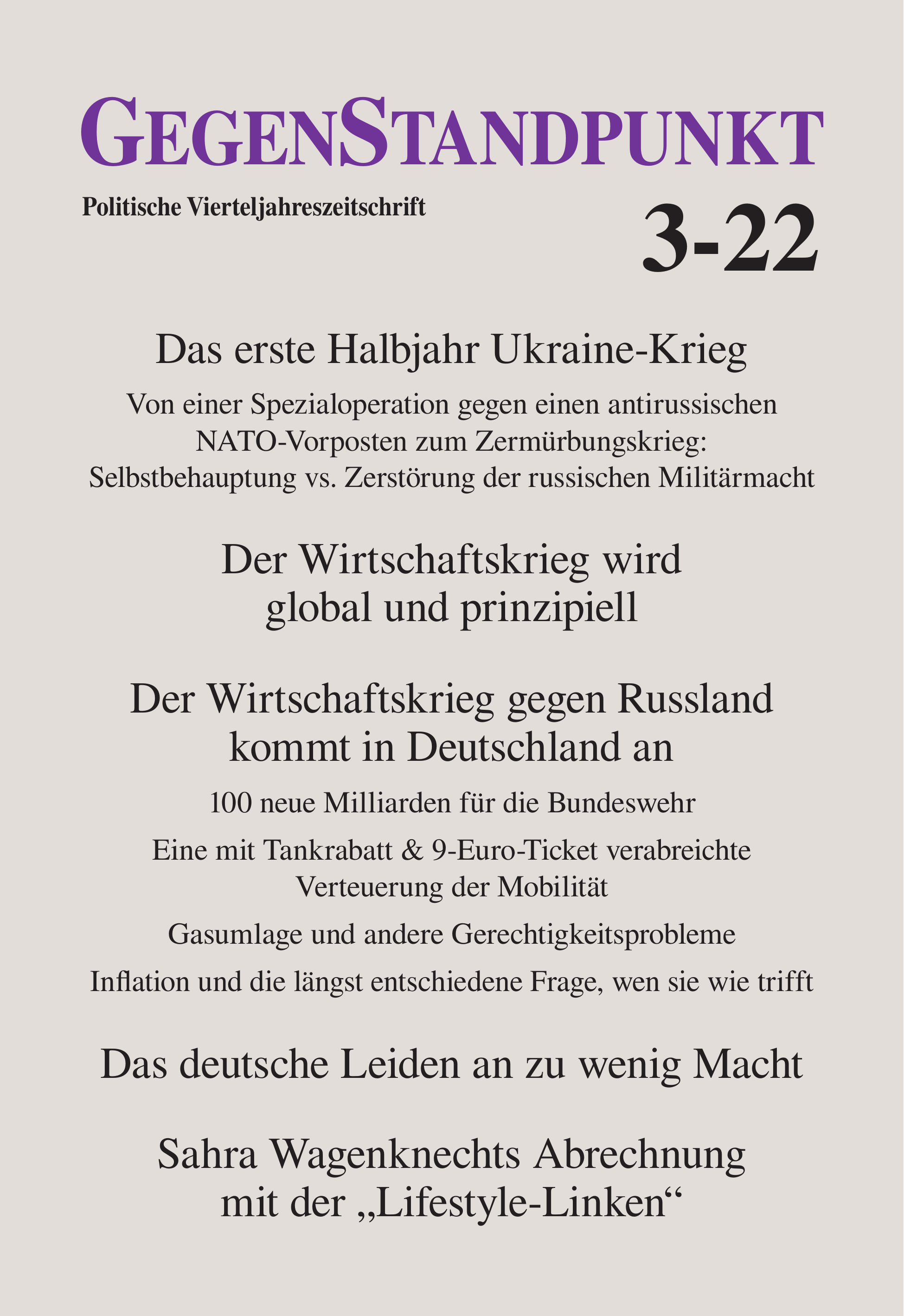 Titelblatt der Zeitschrift